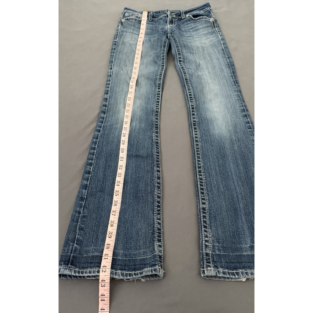 Miss Me Jeans Womens Size 28 Bootcut Medium Wash Embroidered Embellished Stretch - Picture 9 of 15